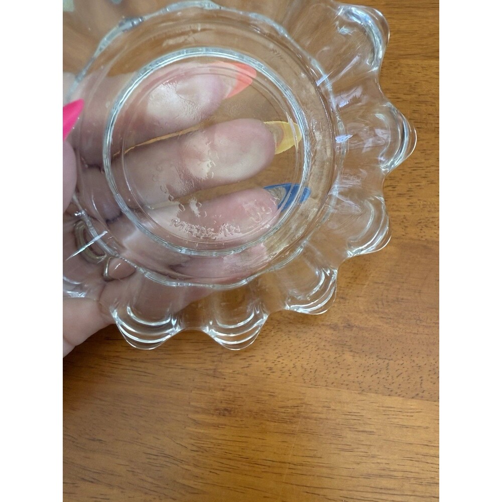 Federal Glass Vintage Celestial Flower Petal Bowl MCM - Picture 3 of 4